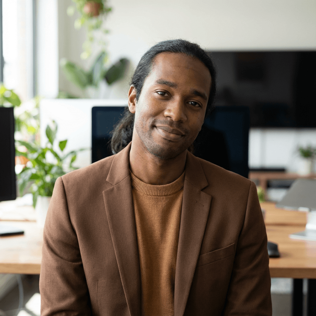 David Okafor in a soft-focus portrait